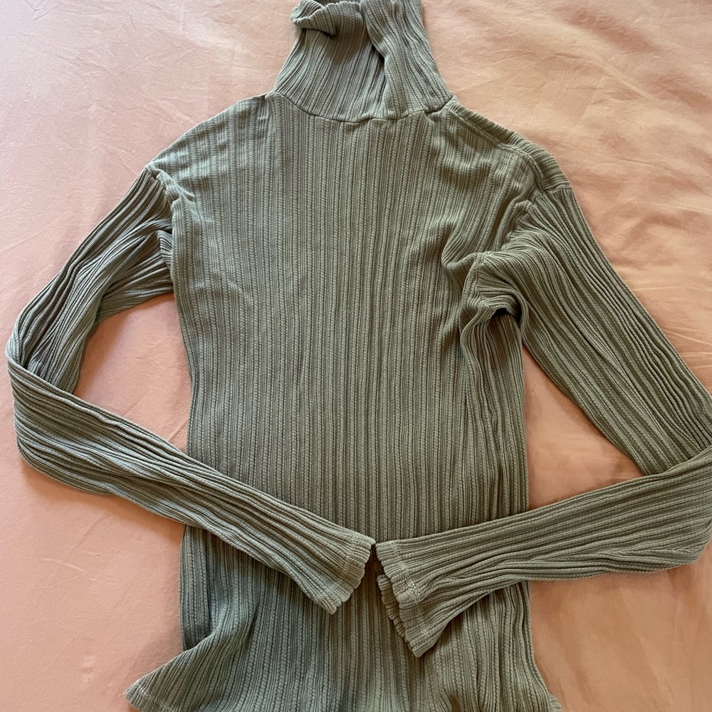 Rudy Jude Pointelle Turtleneck - Moss - Size Small - Gently Used